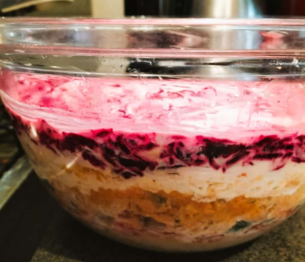 Russian beetroot salad (Shuba)